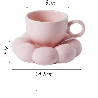 Ceramic Flower Mug and Saucer
