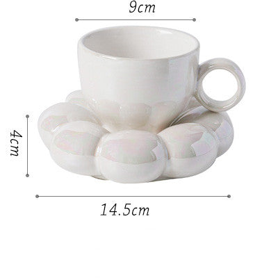 Ceramic Flower Mug and Saucer