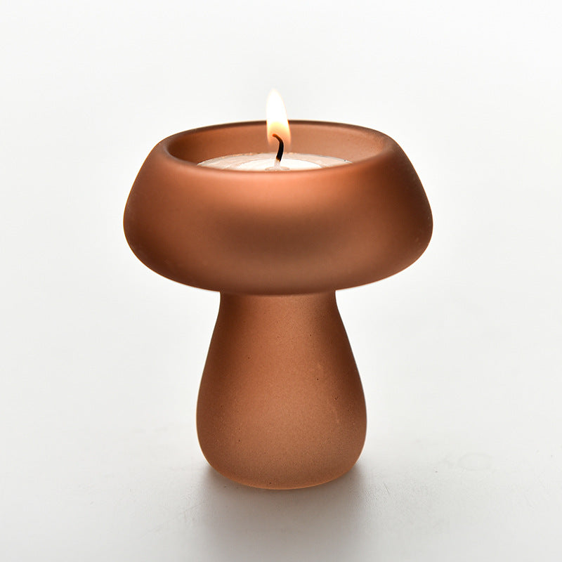 Mushroom-shaped Glass Candlestick Lamp