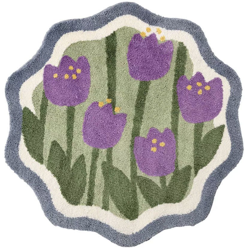 Round Flower Bedside Rug
