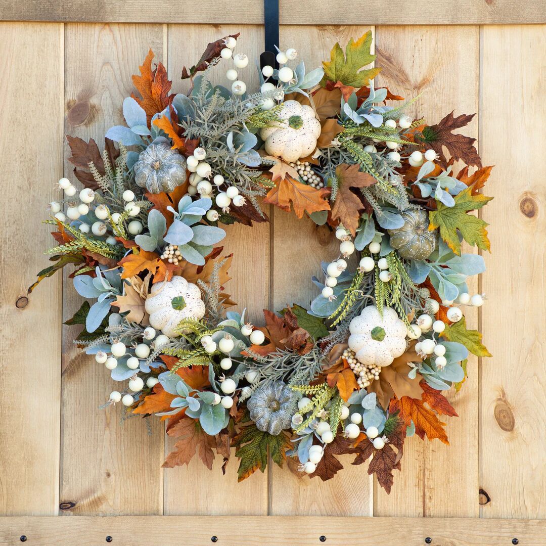 Faux Pumpkin Wreath
