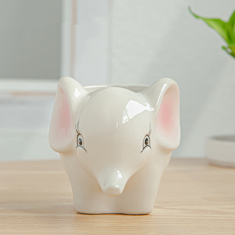 Ceramic Cartoon Animal Succulent Flower Pot