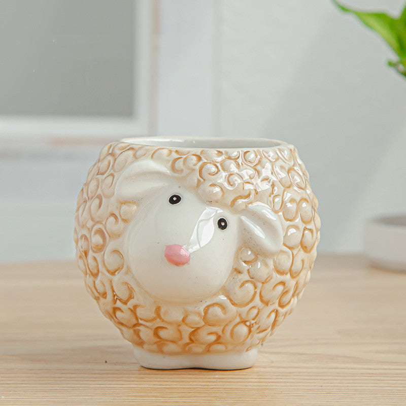Ceramic Cartoon Animal Succulent Flower Pot