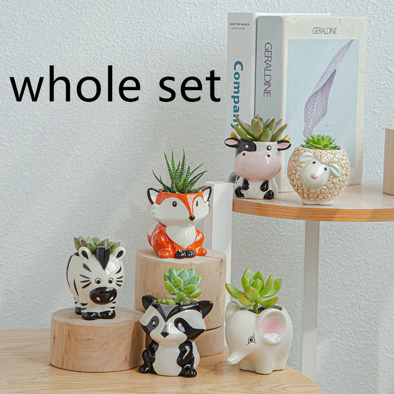 Ceramic Cartoon Animal Succulent Flower Pot