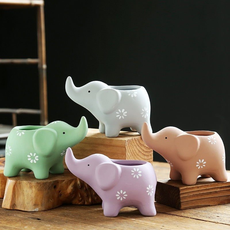 Ceramic Succulent Elephant Flower Pot
