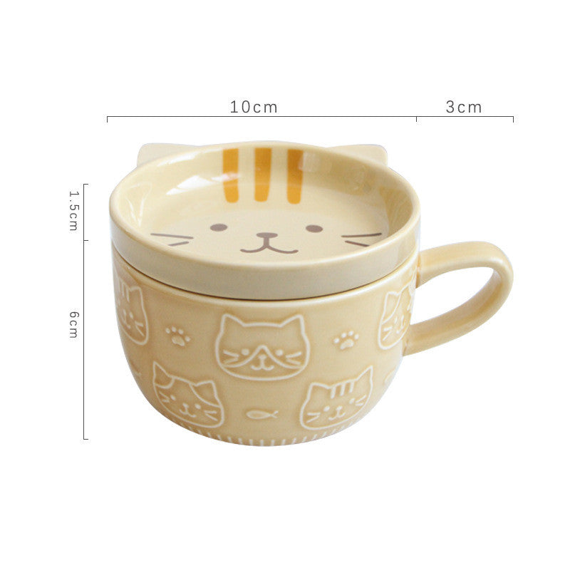 Cat Stamp Mug + Lid
