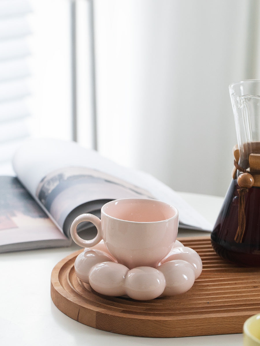 Ceramic Flower Mug and Saucer