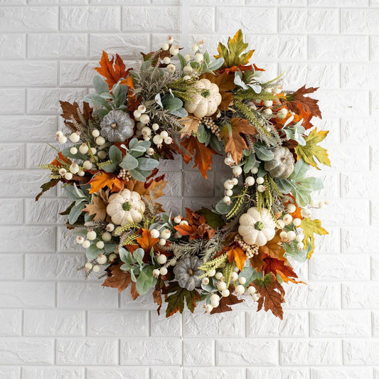 Faux Pumpkin Wreath