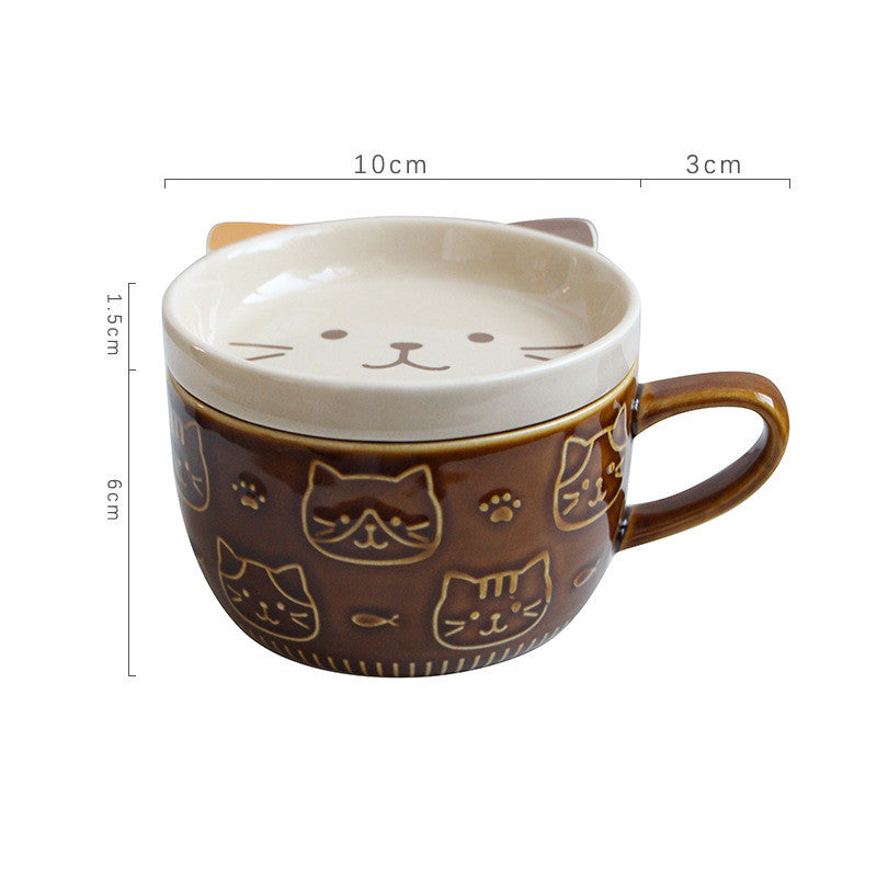 Cat Stamp Mug + Lid