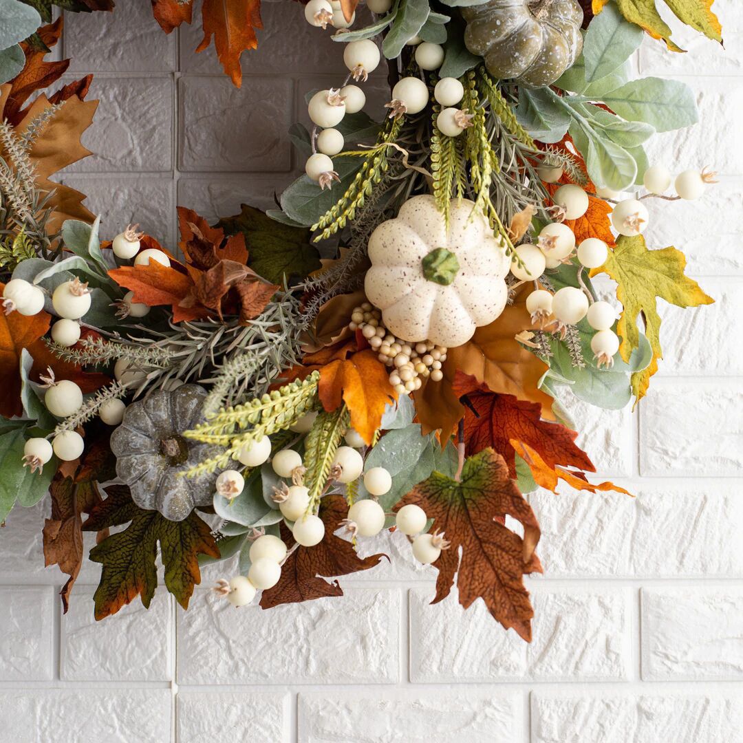 Faux Pumpkin Wreath