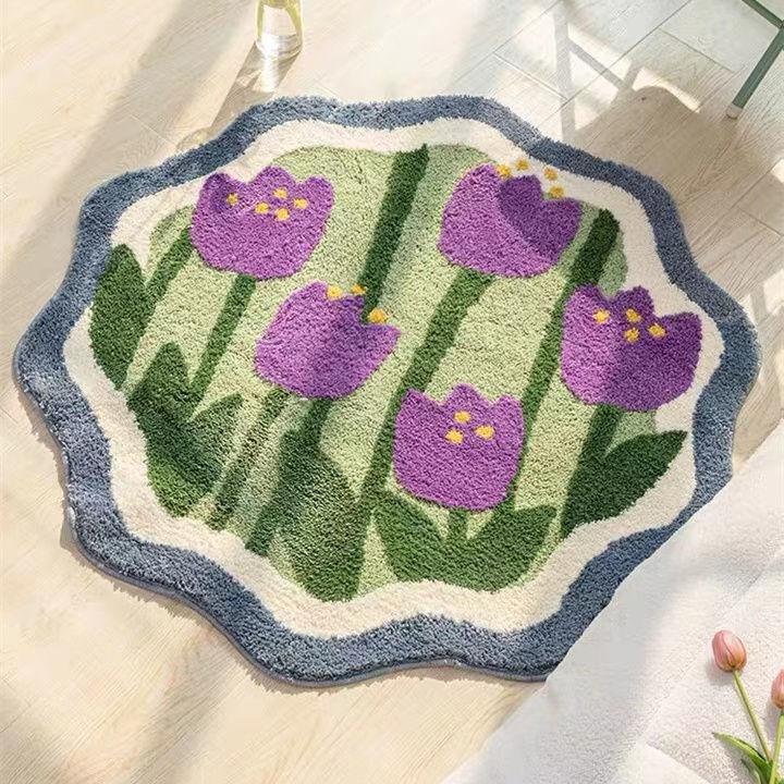 Round Flower Bedside Rug