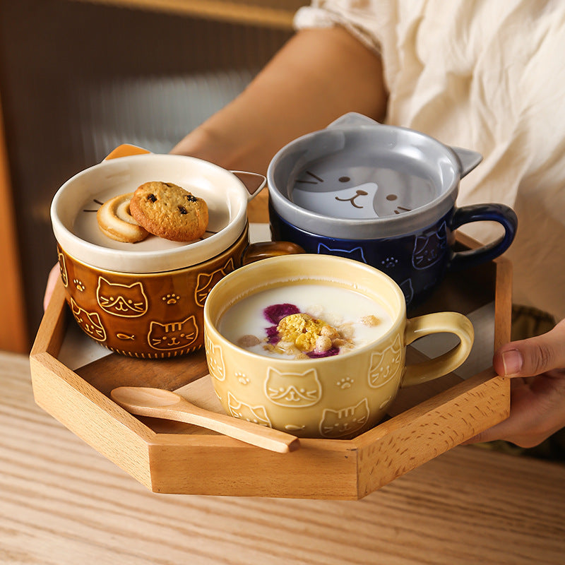 Cat Stamp Mug + Lid